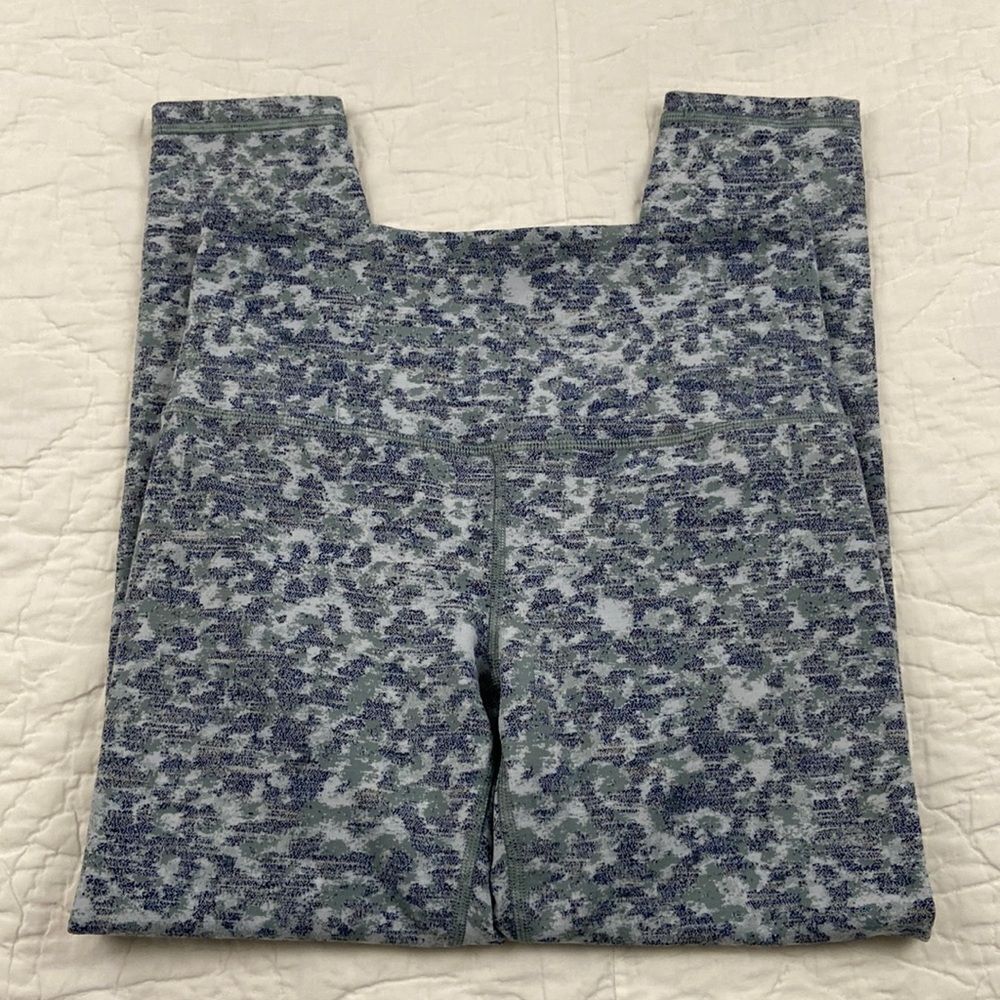 Athleta Textured 7/8 Leggings In Blue Abstract Design size XS